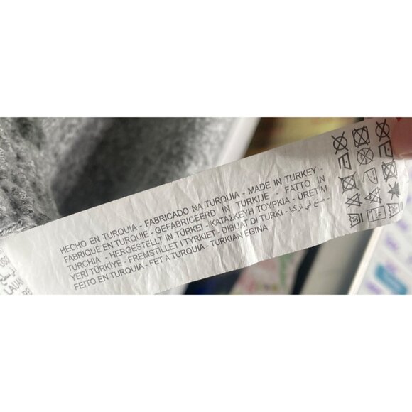 Zara Women's Medium M Med Gray Knit Sweater Long Sleeve Cropped Elastic Waist - Picture 8 of 15